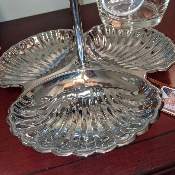 Irvinware VTG Clamshell Bowls, Glass Dishes & Spoons W/ Box Gourmet Lazy Susan - Picture 6 of 12